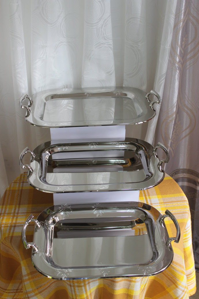 Elegant Lorena Stainless Steel Tray - 3 Set Elegant Lorena Stainless Steel Tray - 3 Set