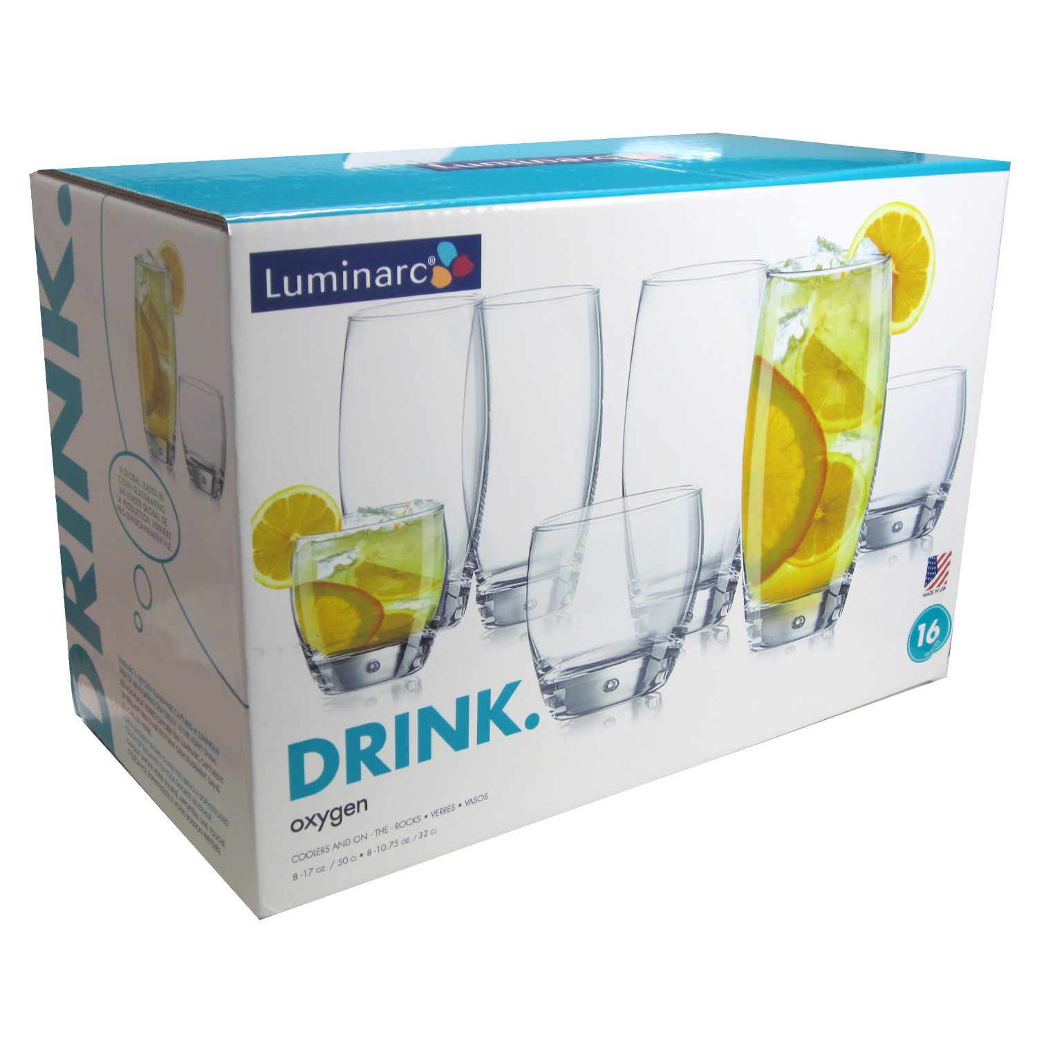 Oxygen 16 Piece Tumbler Set