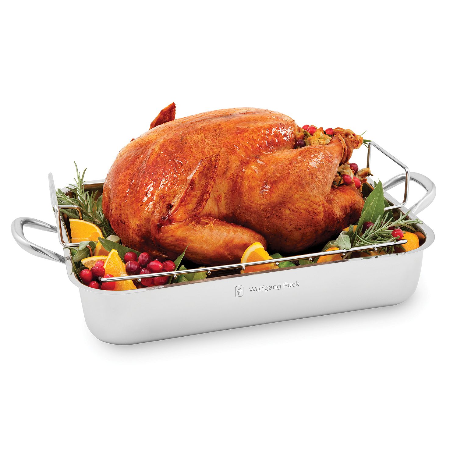 Wolfgang Puck 16.5" Stainless Steel Roaster and Rack - Image 3