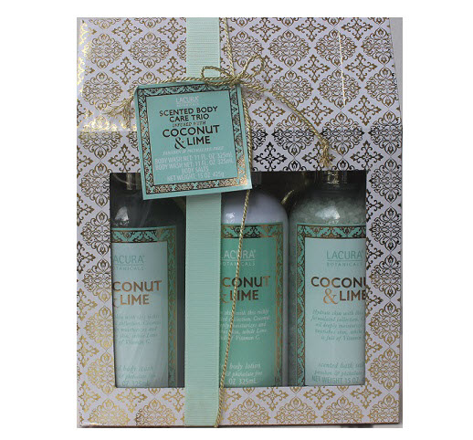 Lacura Botanicals Coconut & Lime Body Lotion, Body Wash, and Bath Salt