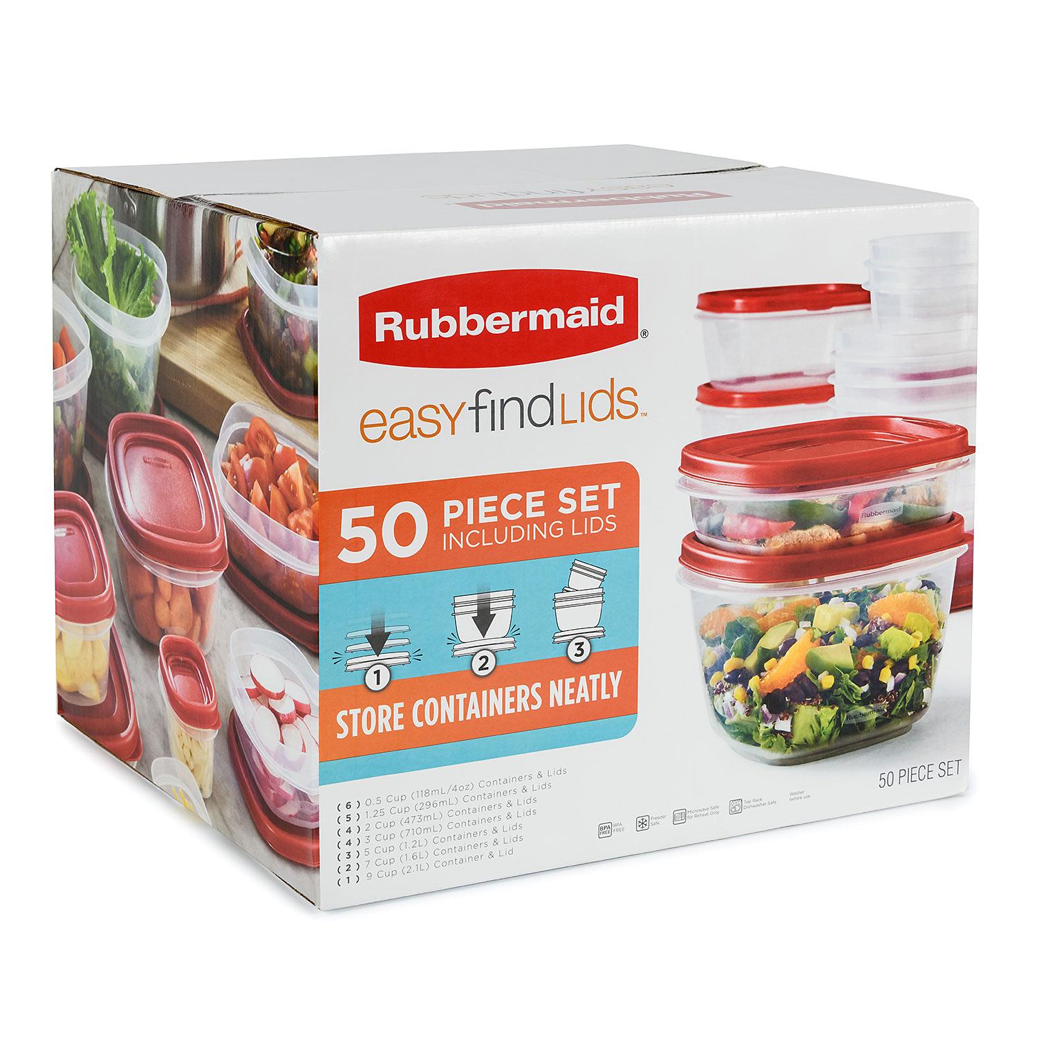 Rubbermaid Easy Find Lids Food Storage Containers - 50 pcs set