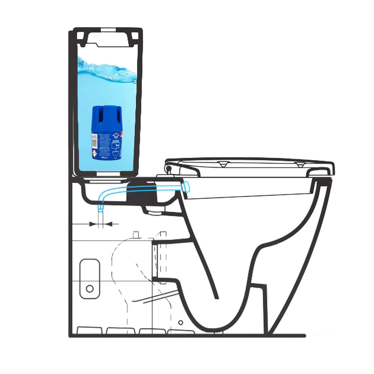 Sano Blue Water Toilet Bowl Cleaner and Long Lasting Air Freshener - Image 4