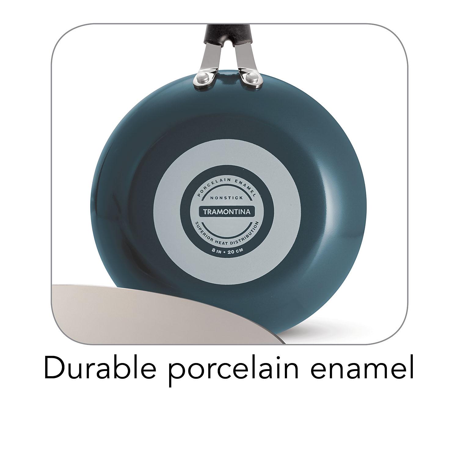 Tramontina 3-Piece Ceramic-Reinforced Nonstick Fry Pan Set (8", 10" and 12") - Blue - Image 4