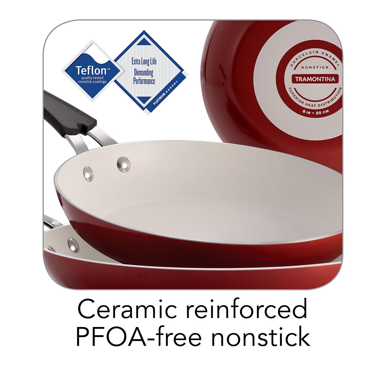 Tramontina 3-Piece Ceramic-Reinforced Nonstick Fry Pan Set (8", 10" and 12")