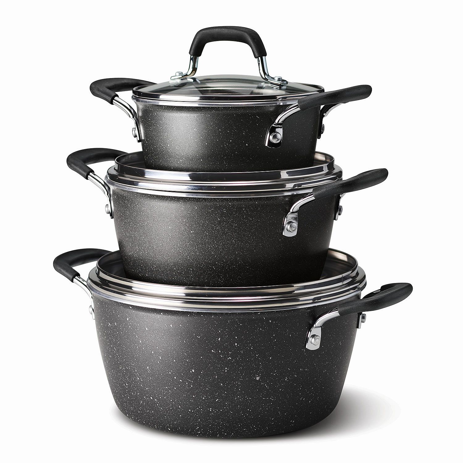 Tramontina 6-Piece Stackable Cookware Set - Charcoal