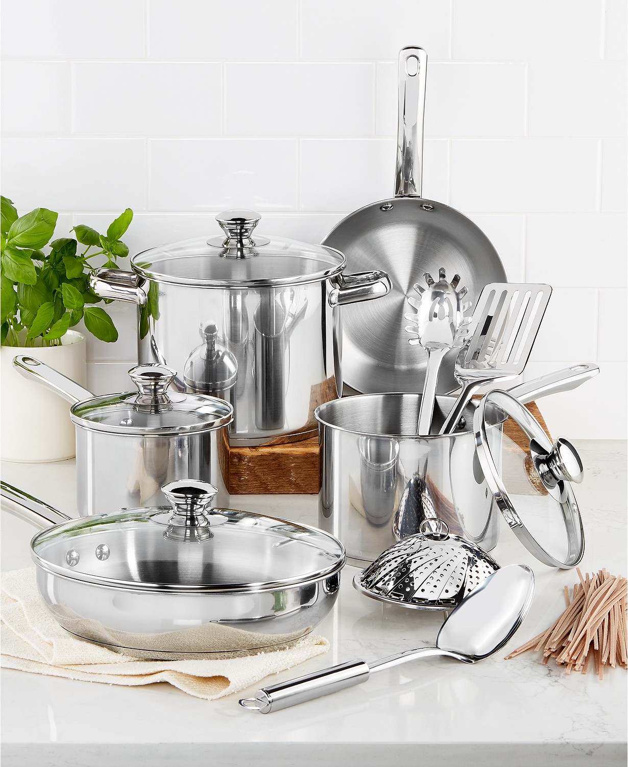 Tools of the Trade Stainless Steel 13-Pc. Cookware Set Tools of the Trade Stainless Steel 13-Pc. Cookware Set