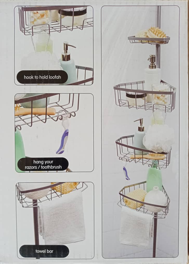 Easy Home Shower Caddy with Pole Easy Home Shower Caddy with Pole