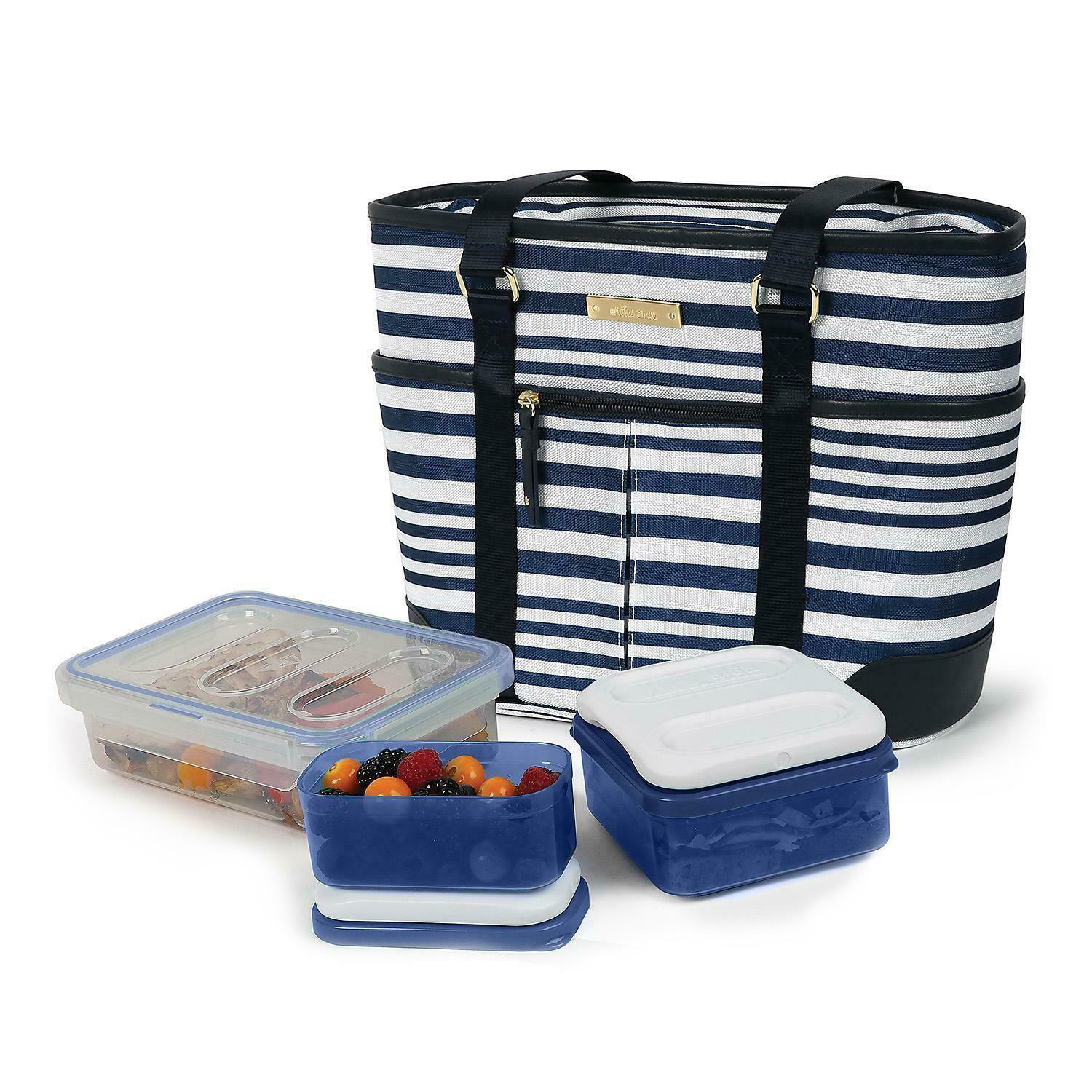 Arctic Zone Ladies Lunch Tote Insulated Bucket - Striped