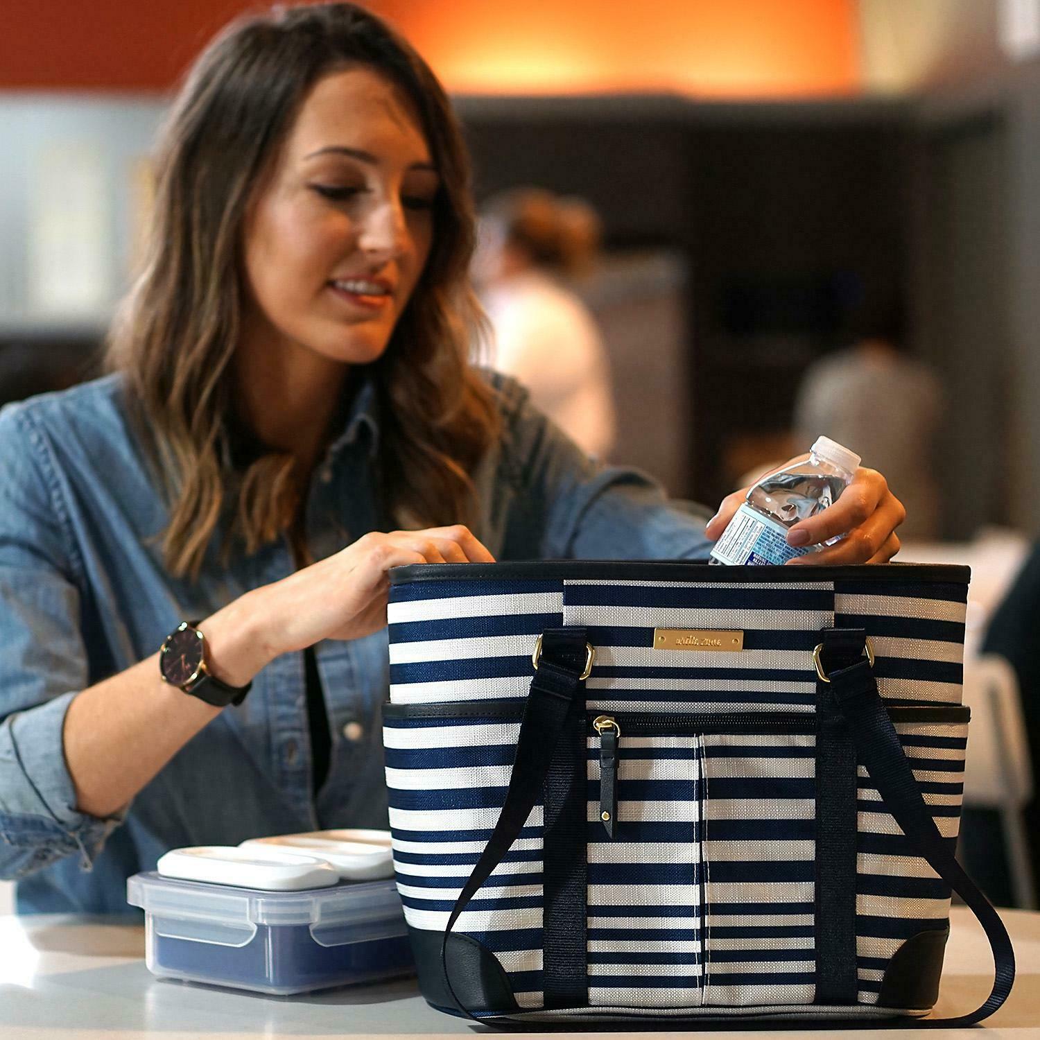 Arctic Zone Ladies Lunch Tote Insulated Bucket - Striped - Image 2