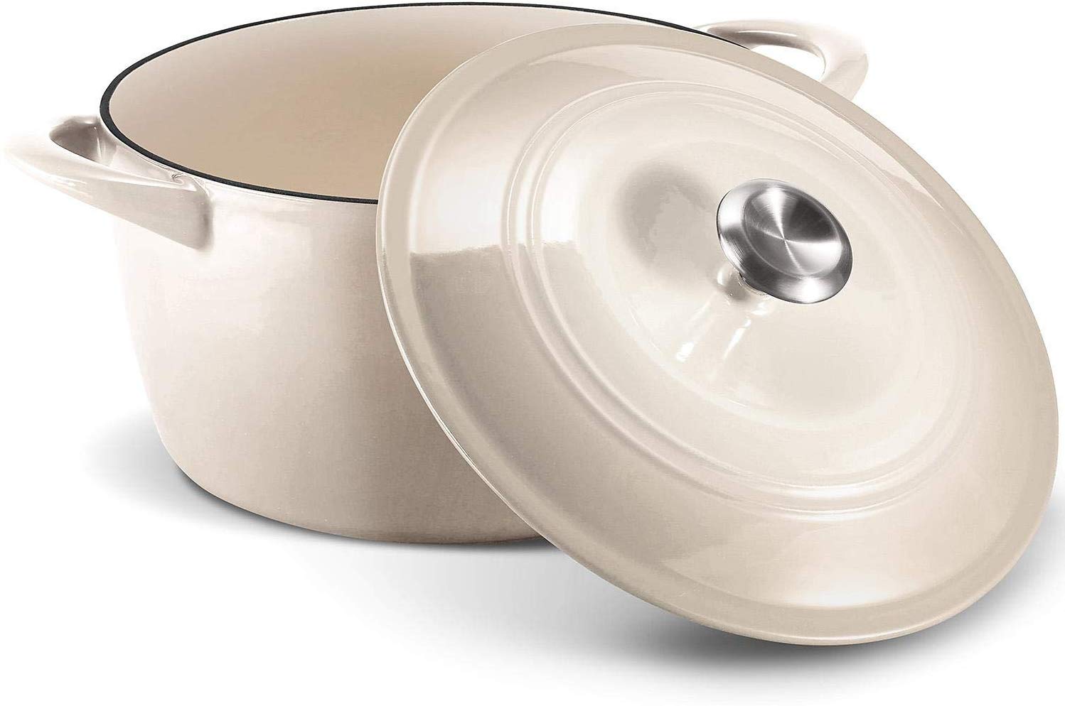 Tramontina Enameled Cast Iron Covered Dutch Oven - 7qt / 6.62L -Latte - Image 3