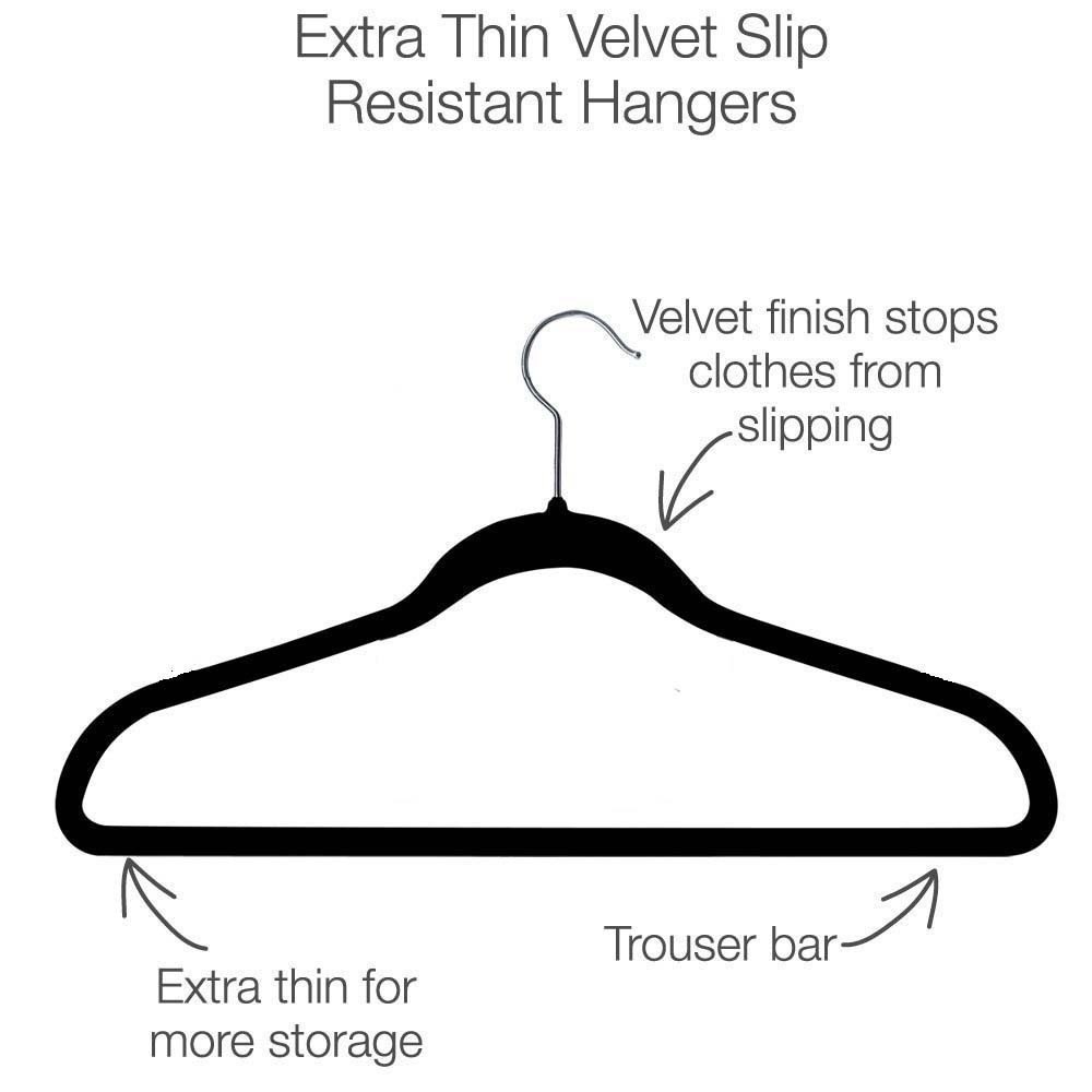 Berkley Jensen Anti-Slip Heavy Duty Velvet Hangers -35 Pack