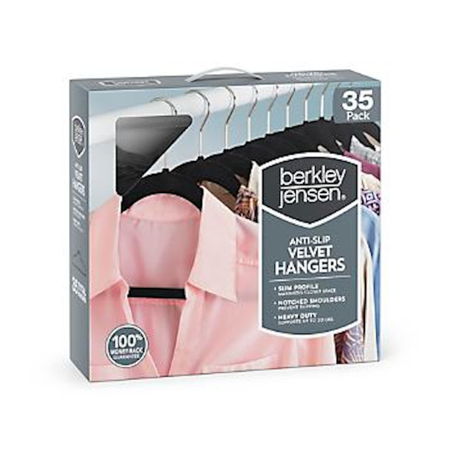 Berkley Jensen Anti-Slip Heavy Duty Velvet Hangers -35 Pack