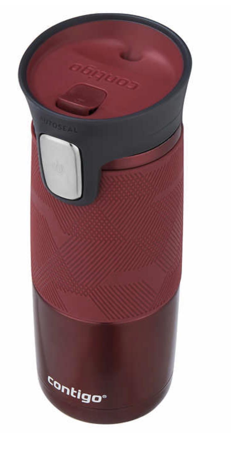Contigo Autoseal Travel Mug - Stainless Steel Vacuum Insulated Tumbler - 2 Pk (Red & Grey) - Image 3