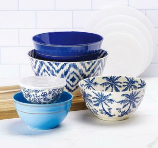Member's Mark Melamine 10-Piece Mixing Bowl Set - Tropical Ikat
