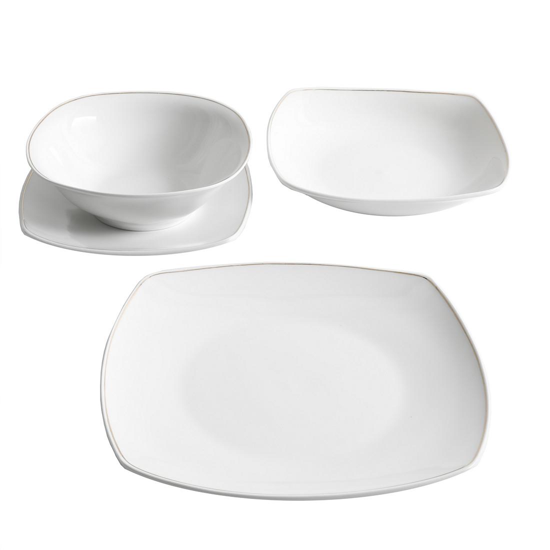 Berkley Jensen 16-Pc. Metallic Trim Dinnerware Set - Image 5