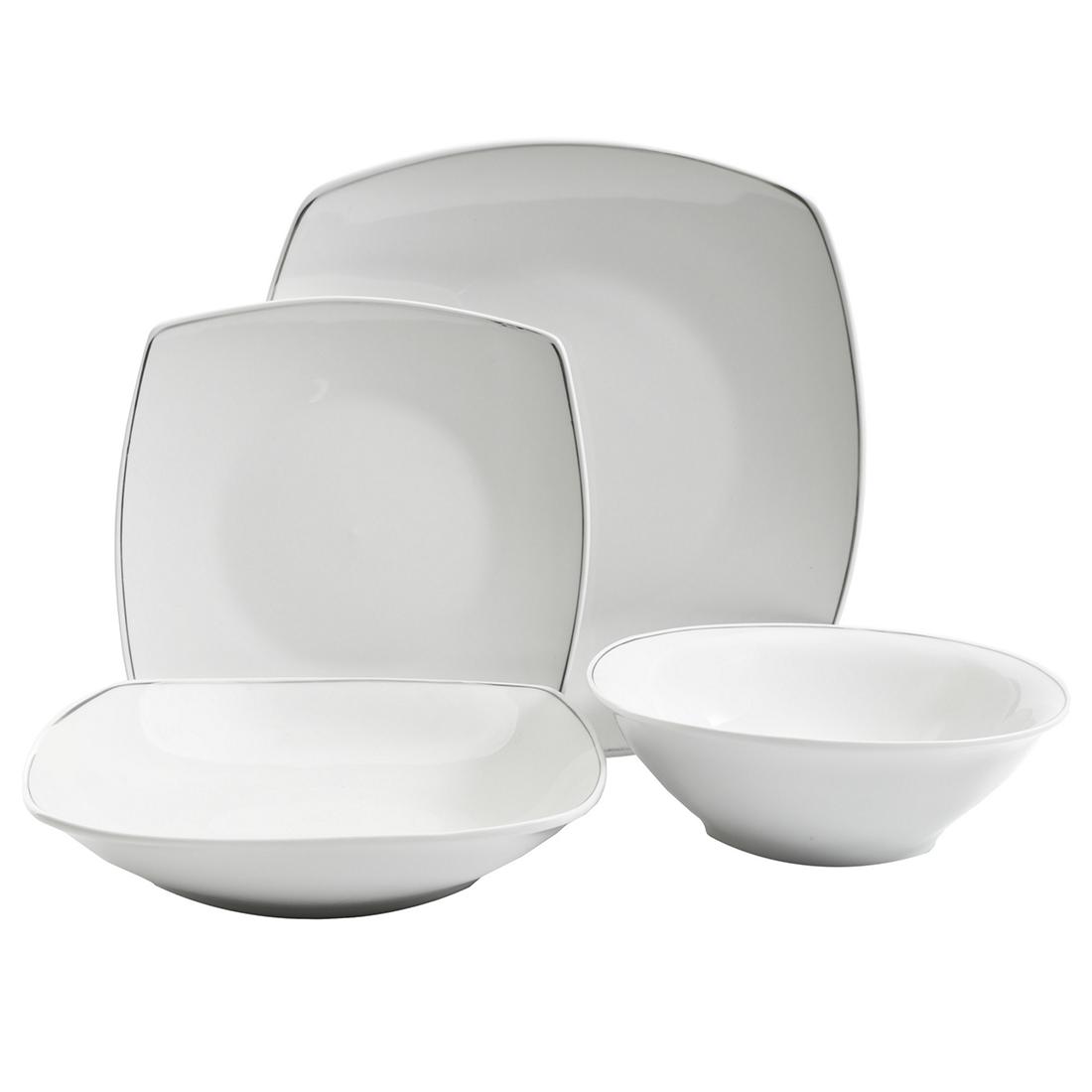 Berkley Jensen 16-Pc. Metallic Trim Dinnerware Set - Image 4