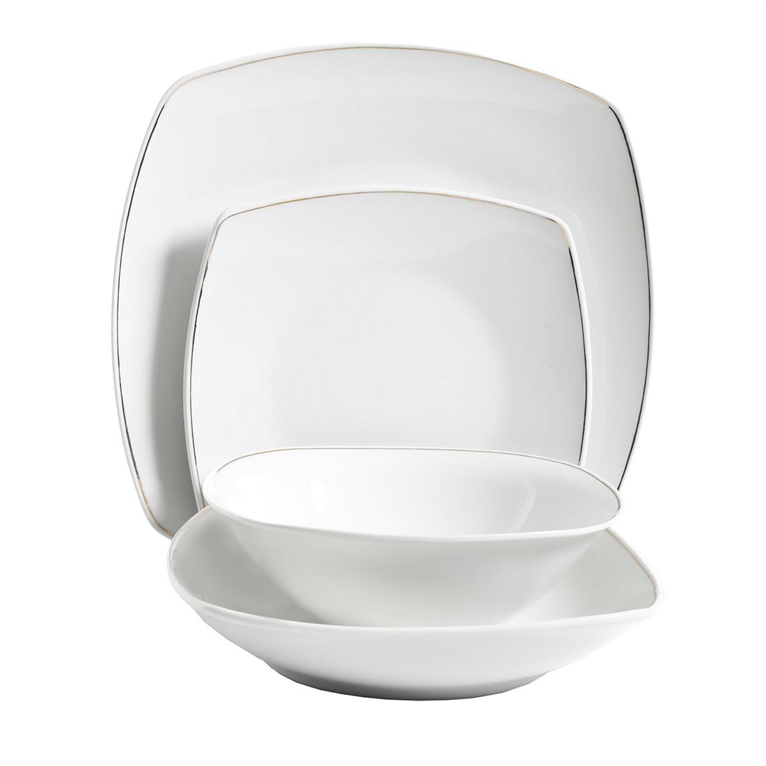 Berkley Jensen 16-Pc. Metallic Trim Dinnerware Set - Image 3