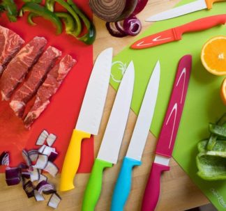 Kitchen Living 4 Piece Flexible and Colour Coded Cutting Boards