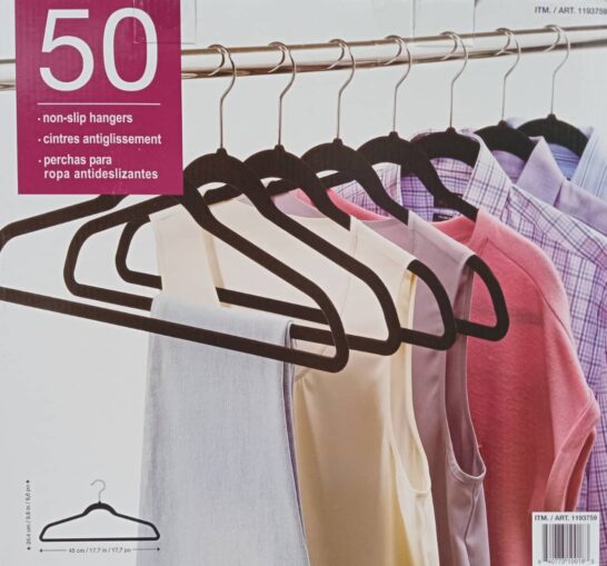 Flocked Non-Slip Space Saving Clothes Hangers - 50 Pack Flocked Non-Slip Space Saving Clothes Hangers - 50 Pack