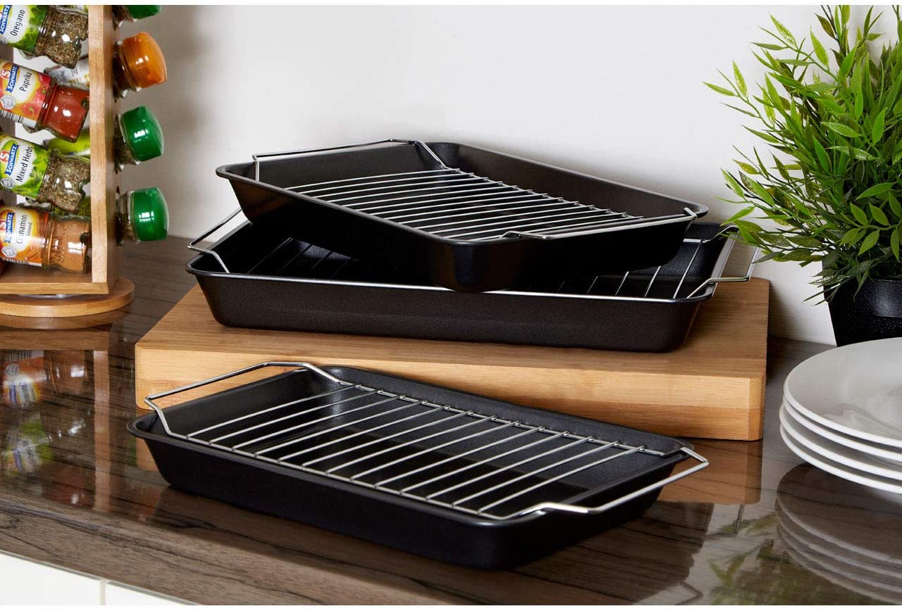 Cookhouse 3 Roasting Trays with Racks Cookhouse 3 Roasting Trays with Racks