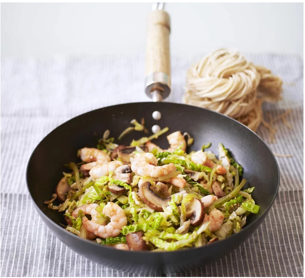 High Carbon Steel Non Stick Wok Pan W/ Wooden Handle High Carbon Steel Non Stick Wok Pan W/ Wooden Handle