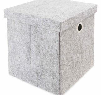 # Kirkton House Storage Cube with Lid - Grey Felt