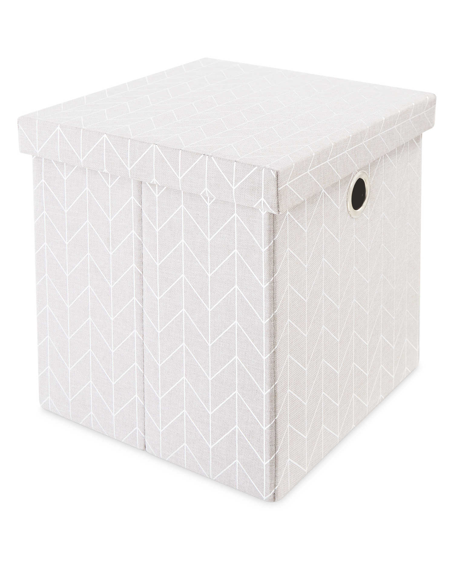 StorageCube-Silver # Kirkton House Storage Cube with Lid - Metallic Silver