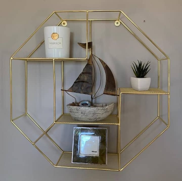 # Premium Octagon Wire Shelf - Gold # Premium Octagon Wire Shelf - Gold