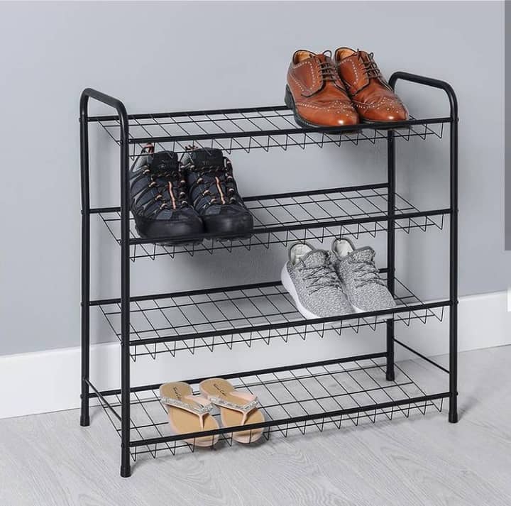 Matte Black 4 Tier Shoe Rack - Non-slide Matte Black 4 Tier Shoe Rack - Non-slide