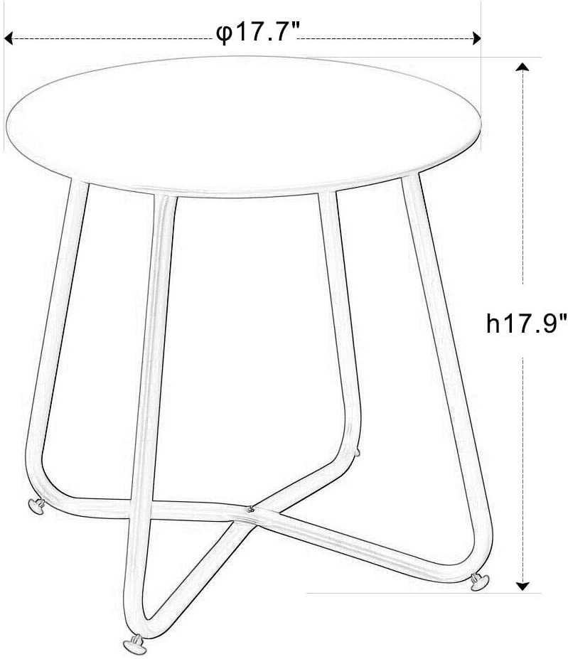 Grand Patio Steel Patio Side Table, Weather Resistant Outdoor Round End Table, Yellow - Image 4