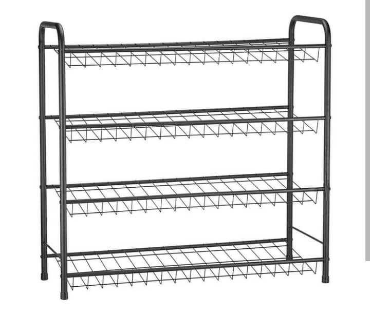 Matte Black 4 Tier Shoe Rack - Non-slide Matte Black 4 Tier Shoe Rack - Non-slide