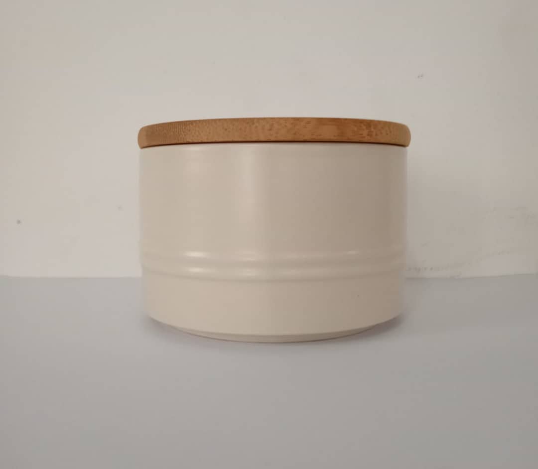 Kirkton House Kitchen Ceramic Canisters with Bamboo Lids