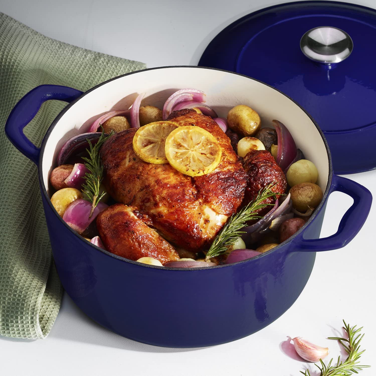 # Tramontina Enameled Cast Iron 7 qt / 6.62-Litres Covered Dutch Oven - Cobalt Blue