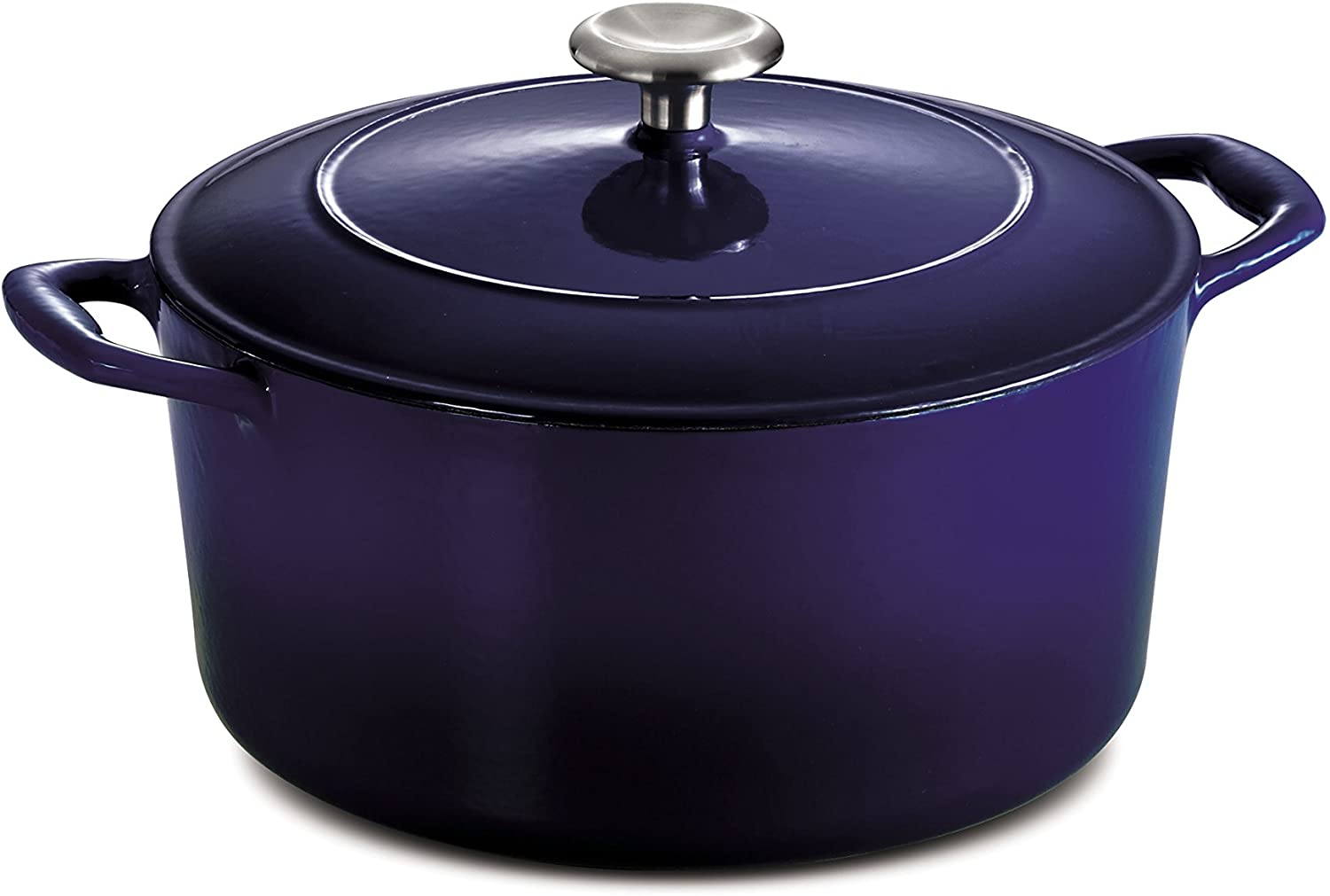 Tramontina Enameled Cast Iron 7 qt / 6.62-Litres Covered Dutch Oven - Cobalt Blue - Image 2