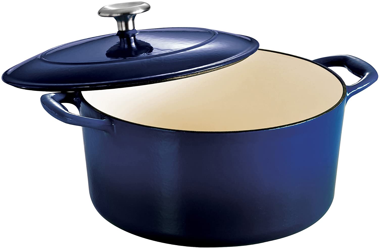 Tramontina Enameled Cast Iron 7 qt / 6.62-Litres Covered Dutch Oven - Cobalt Blue - Image 4