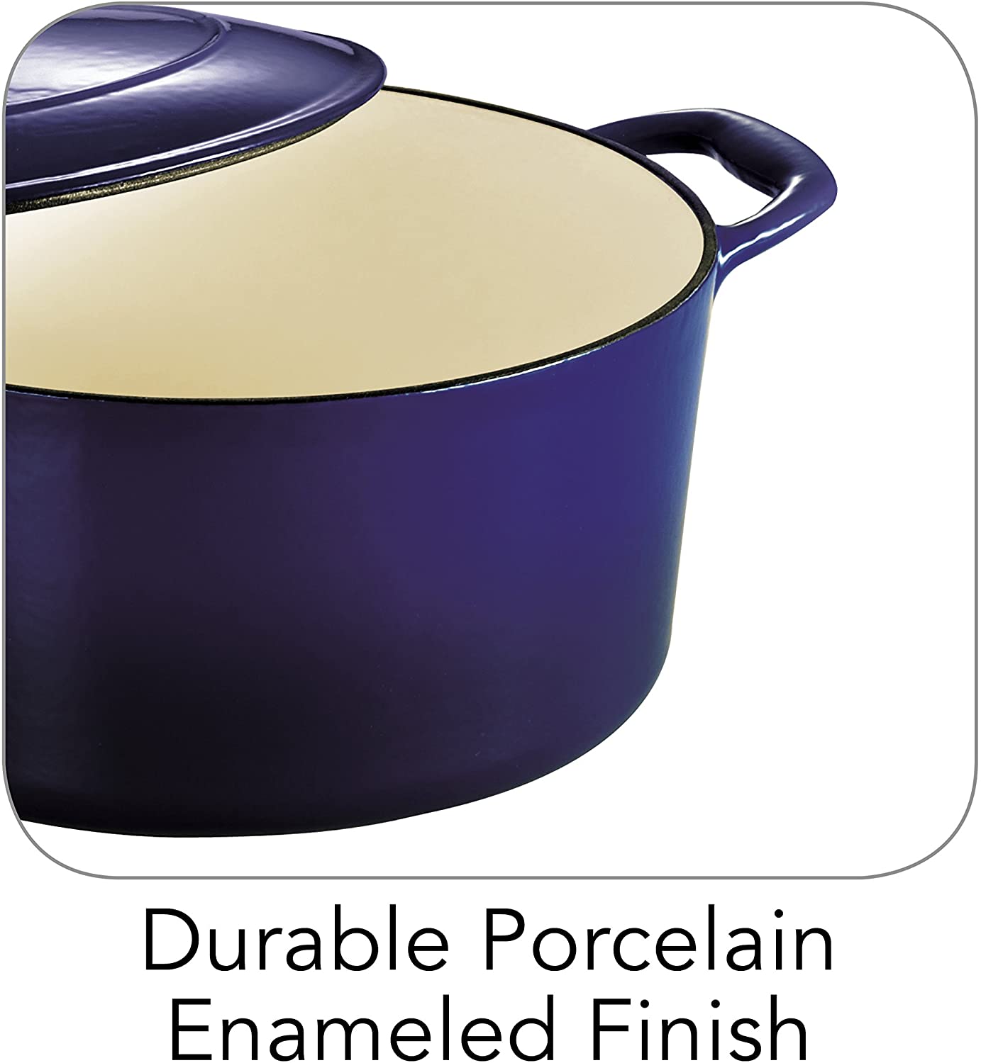 Tramontina Enameled Cast Iron 7 qt / 6.62-Litres Covered Dutch Oven - Cobalt Blue - Image 5