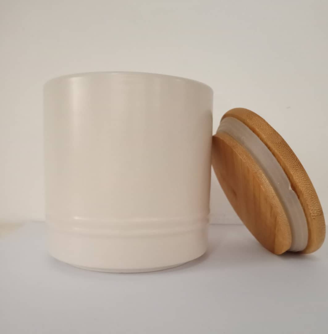 Kirkton House Kitchen Ceramic Canisters with Bamboo Lids Kirkton House Kitchen Ceramic Canisters with Bamboo Lids