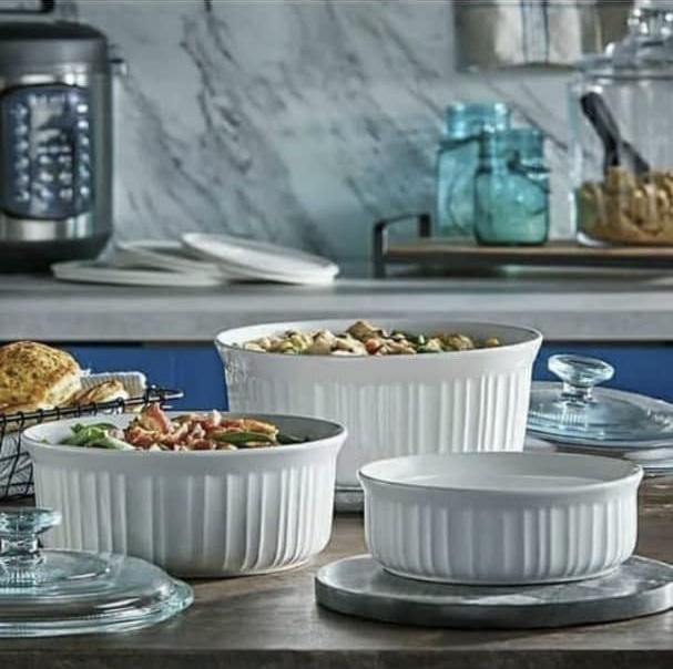 CorningWare French White 8-Piece Bakeware Set CorningWare French White 8-Piece Bakeware Set