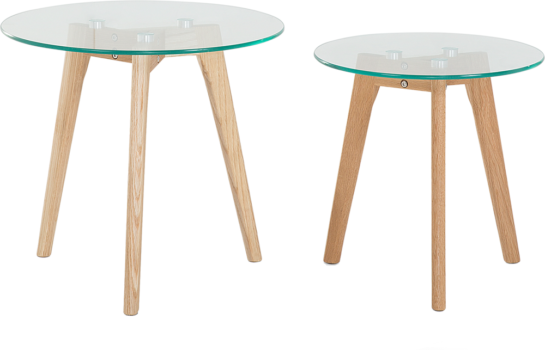 Glass Side Tables - Set of 2 Glass Side Tables - Set of 2