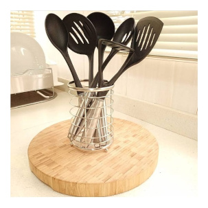 # Premium 6 Piece Stainless Steel Utensils and Caddy