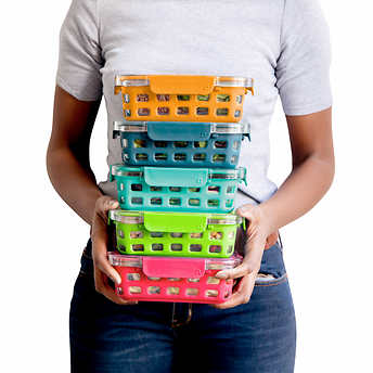 Ello 10-piece Glass Meal Prep Food Storage Container Set - 3.4 Cups each