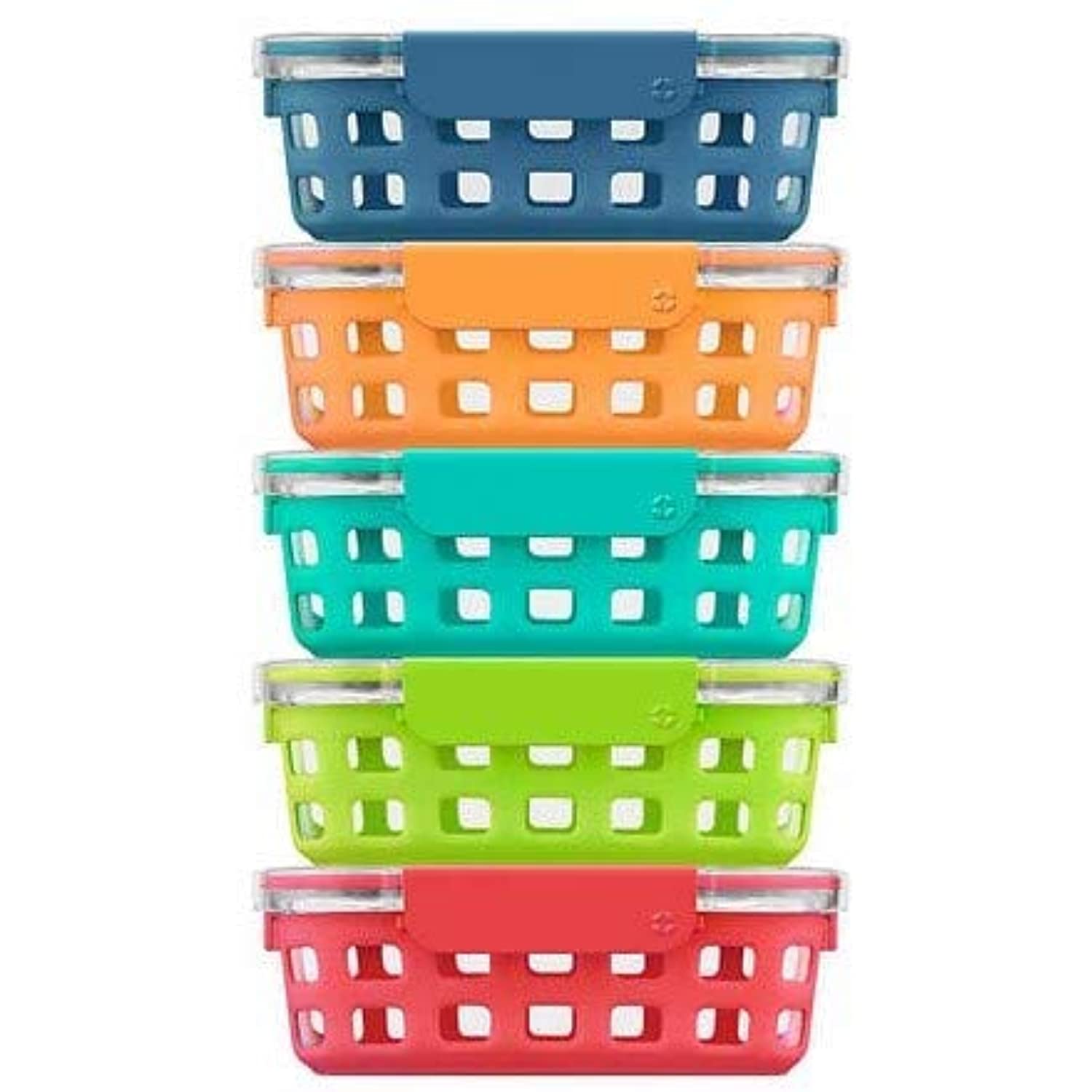 Ello 10-piece Glass Meal Prep Food Storage Container Set - 3.4 Cups each