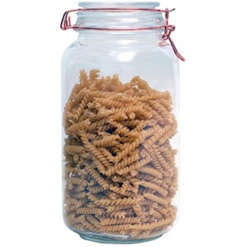 Glass Storage Jar With Rose Gold Lid - 2.2 Litres