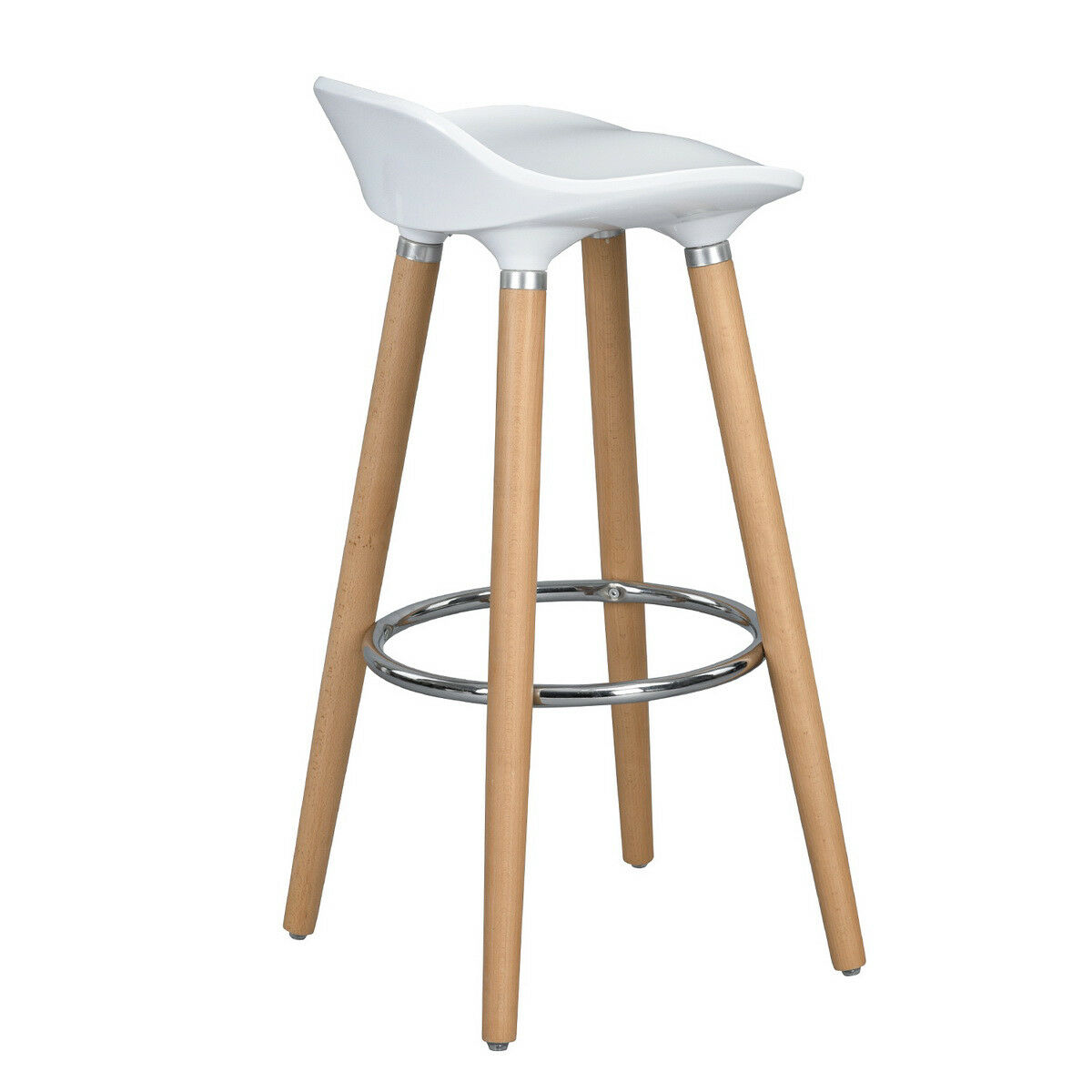 Shira Anthracite Bar Stool with Foot Rest, 110kg max load, 80.5cm Height - White Shira Anthracite Bar Stool with Foot Rest, 110kg max load, 80.5cm Height - White