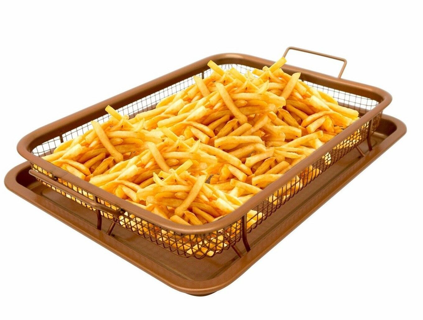 Gotham Steel Non-stick Copper Crisper Tray Set, Air fry in your oven - XXL