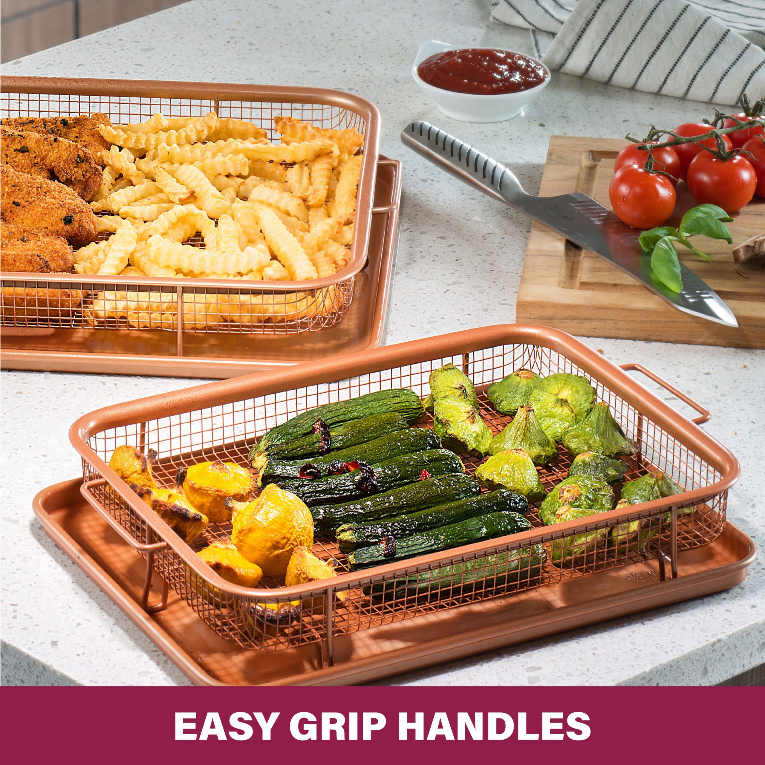 Gotham Steel Non-stick Copper Crisper Tray Set, Air fry in your oven - XXL - Image 2