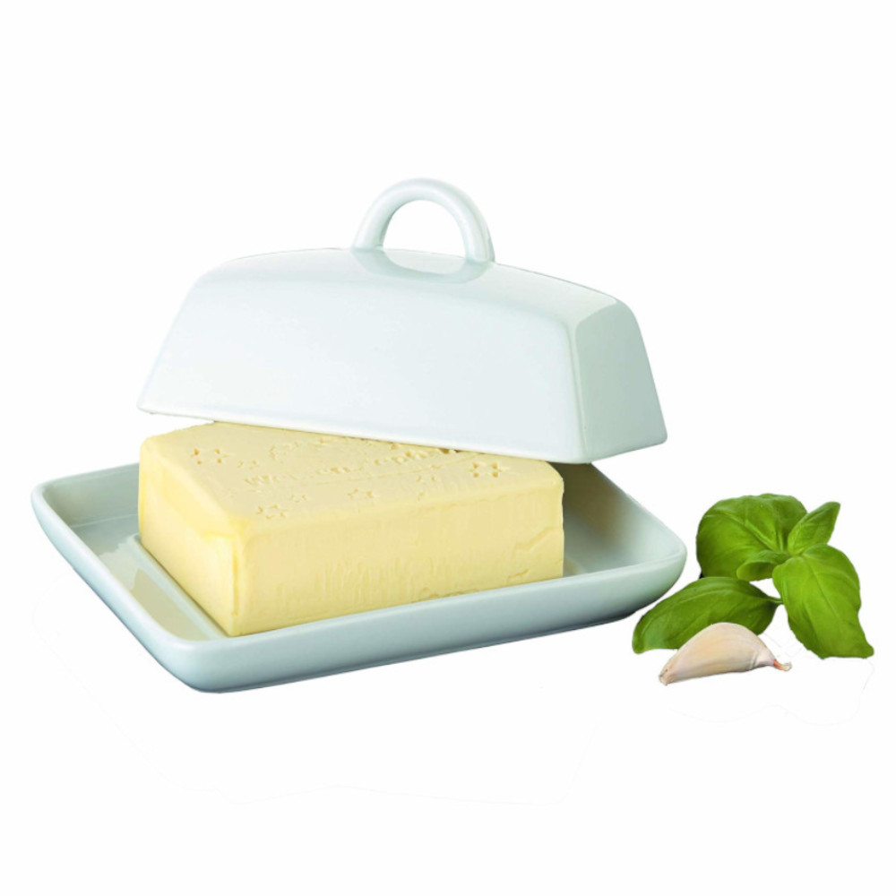 Charleshill Porcelain Butter Dish with Lid - approx. 16 x 8 x 13 cm
