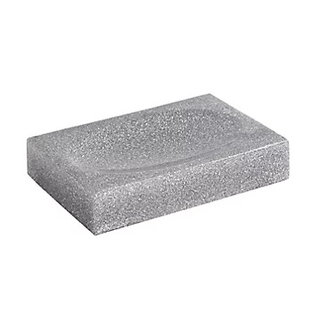 Cooke & Lewis Capraia Gloss Silver Glitter effect soap dish