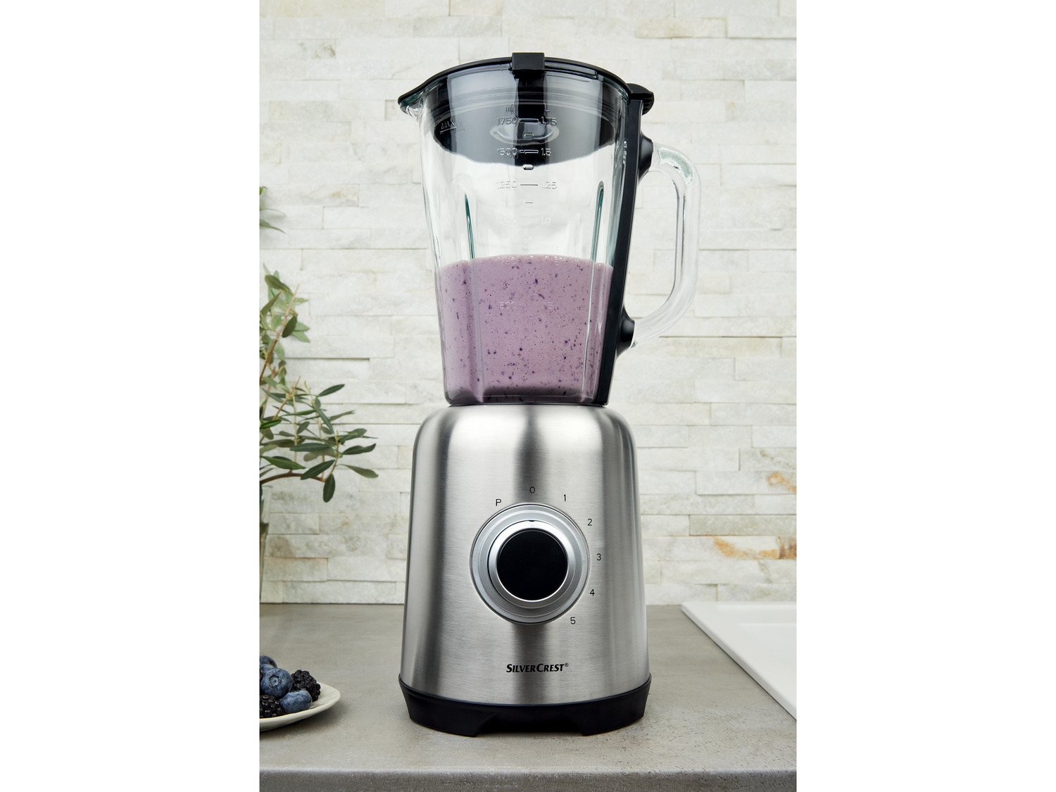 Silvercrest 1.75L Blender 600W 5 Speeds + Pulse Function Glass Jug - Image 3